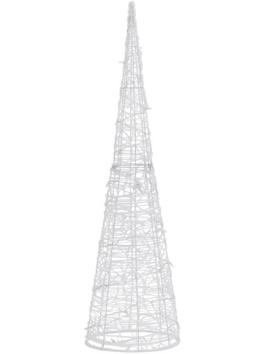 Akrylowa dekoracja LED w kształcie piramidy, zimna biel, 90 cm