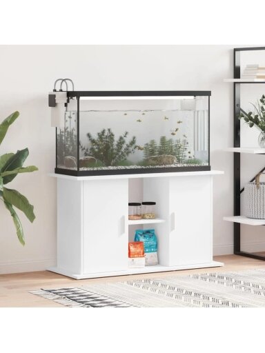 Akvariumo stovas, baltos spalvos, 101x41x58cm, apdirbta mediena