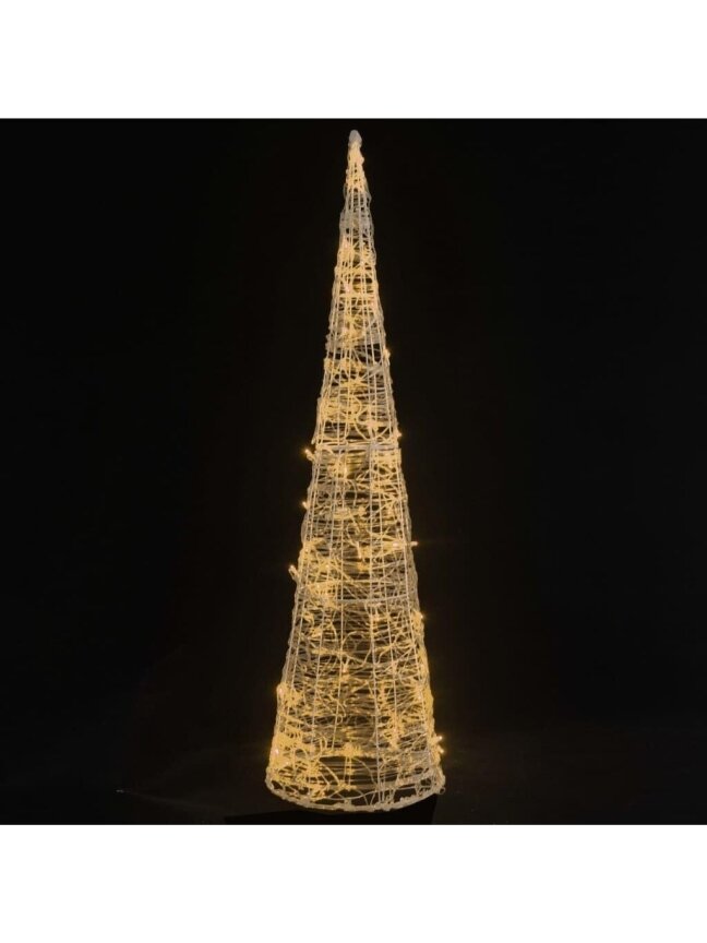 Acrylic LED Pyramid Decoration, Cool White, 90 cm