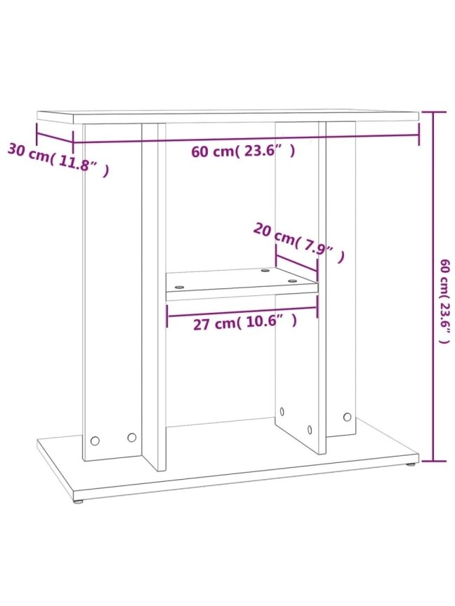Aquarium Stand, Black, 60x30x60 cm, Treated Wood 6 Aquarium Stand, Black, 60x30x60 cm, Treated Wood 6