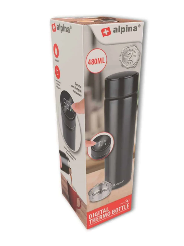 Alpina | Digital Thermos 480 ml | LED Display – Stainless Steel 5