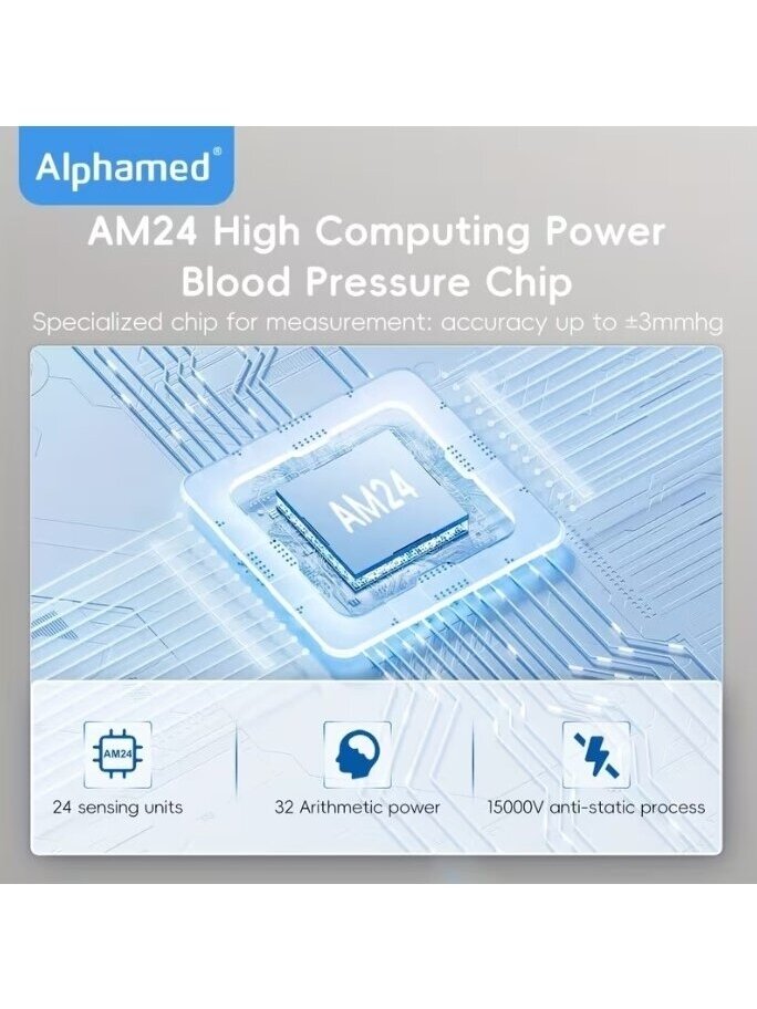 ALPHAMED digitālais asinsspiediena mērītājs ar lielu displeju un 2×90 atmiņu 4