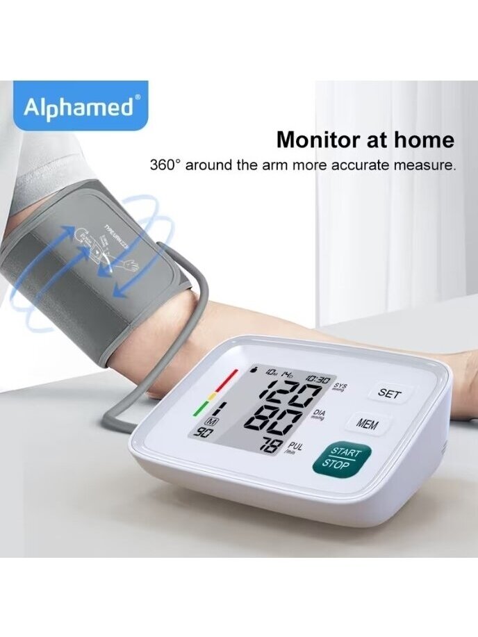 ALPHAMED digitālais asinsspiediena mērītājs ar lielu displeju un 2×90 atmiņu 2