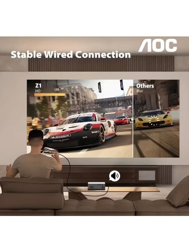 AOC Mini portatīvs HD projektors ar Full HD atbalstu un tālvadības pulti. 3