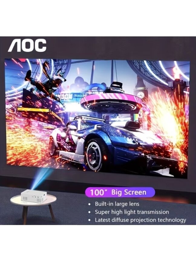 AOC Mini portatīvs HD projektors ar Full HD atbalstu un tālvadības pulti. 2