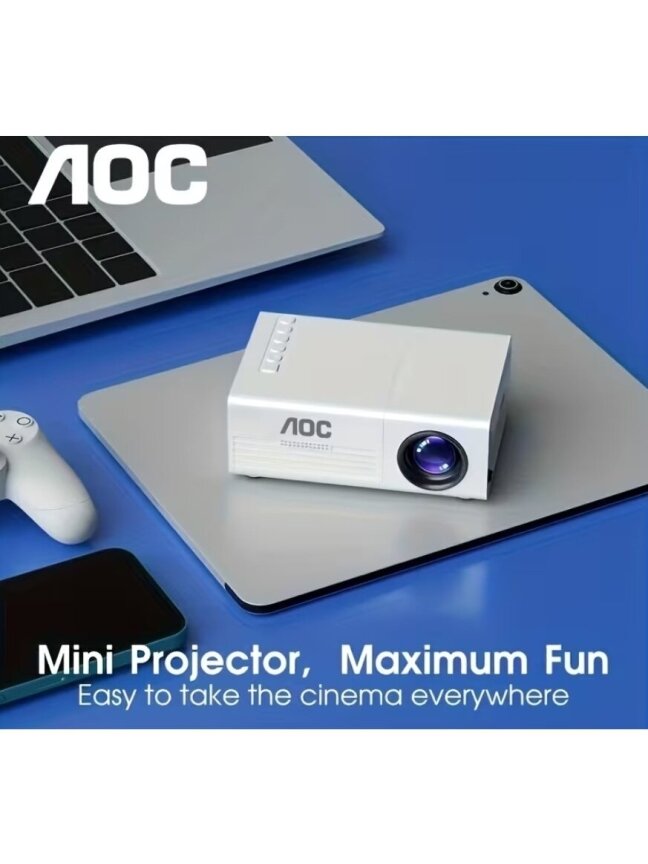 AOC Mini portatīvs HD projektors ar Full HD atbalstu un tālvadības pulti. 1
