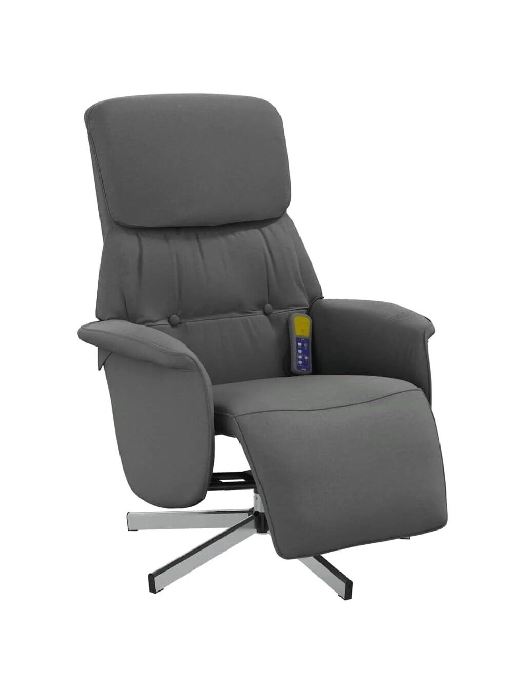 Reclining Massage Chair with Footrest, Dark Grey, Fabric 2