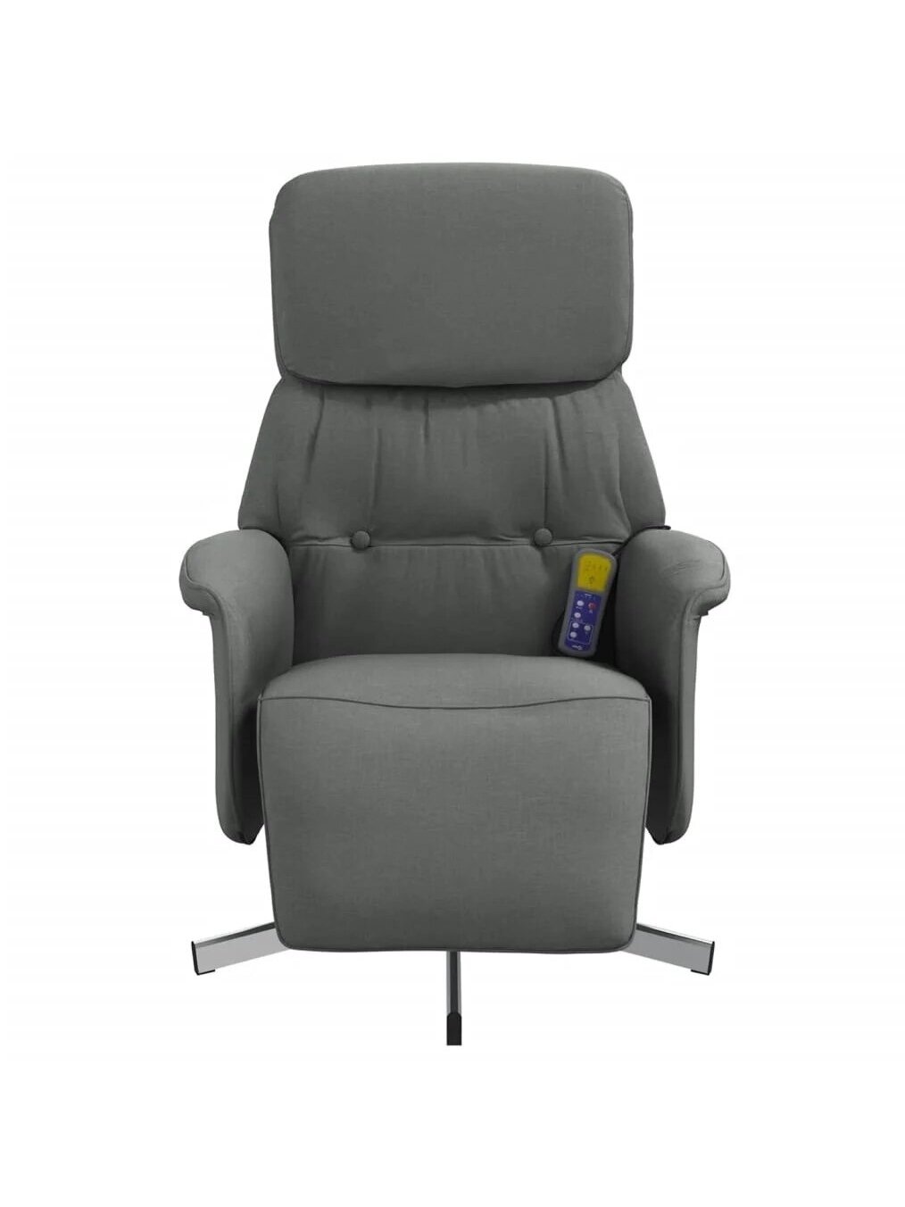 Reclining Massage Chair with Footrest, Dark Grey, Fabric 3 Reclining Massage Chair with Footrest, Dark Grey, Fabric 3