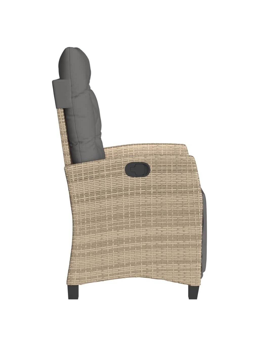 Reclining garden chair with footrest, sand mix, poly rattan 4 Reclining garden chair with footrest, sand mix, poly rattan 4