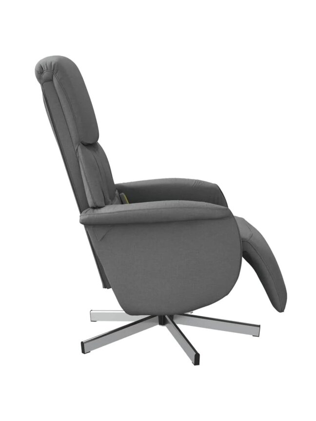 Reclining Massage Chair with Footrest, Dark Grey, Fabric 4