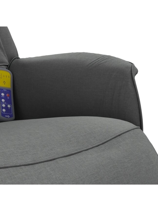 Reclining Massage Chair with Footrest, Dark Grey, Fabric 7