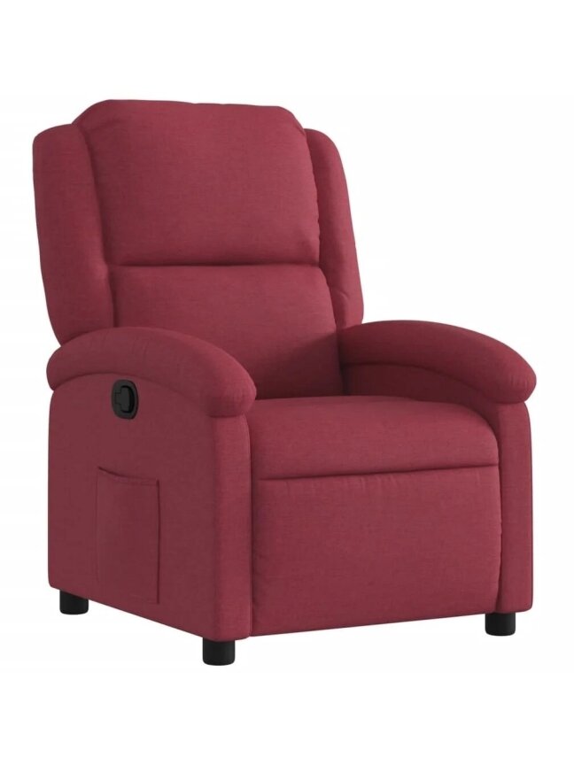 Reclining armchair, wine red color, fabric 1 Reclining armchair, wine red color, fabric 1