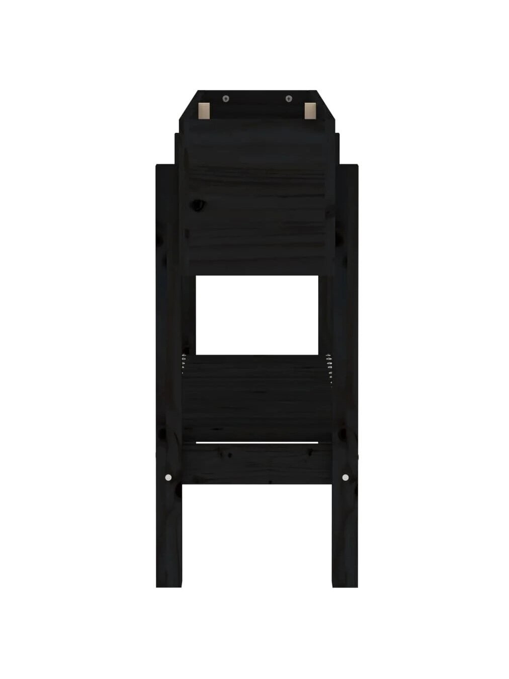 Tall garden bed, black, 101 × 30 × 69 cm, solid pine 4