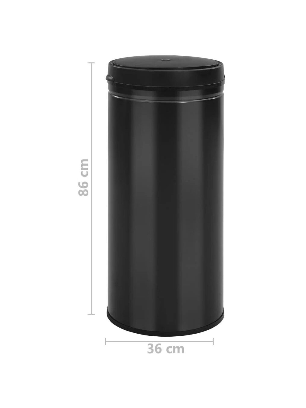 Automatinė šiukšliadėžė su jutikliu, juoda, plienas, 80l 6