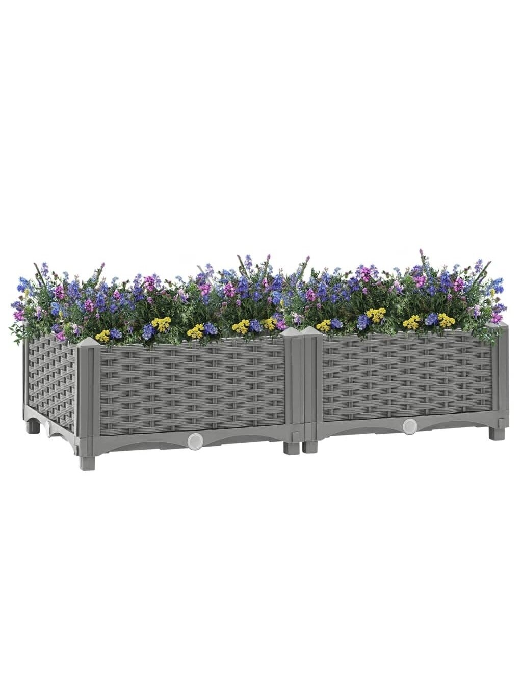 High planter box, 80 × 40 × 23 cm, polypropylene