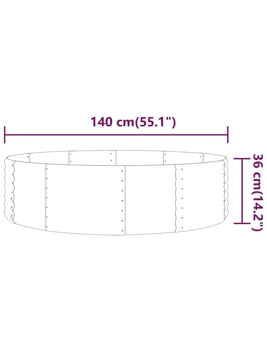 Tall Garden Bed, Anthracite, 140x140x36 cm, Galvanized Steel 3 Tall Garden Bed, Anthracite, 140x140x36 cm, Galvanized Steel 3