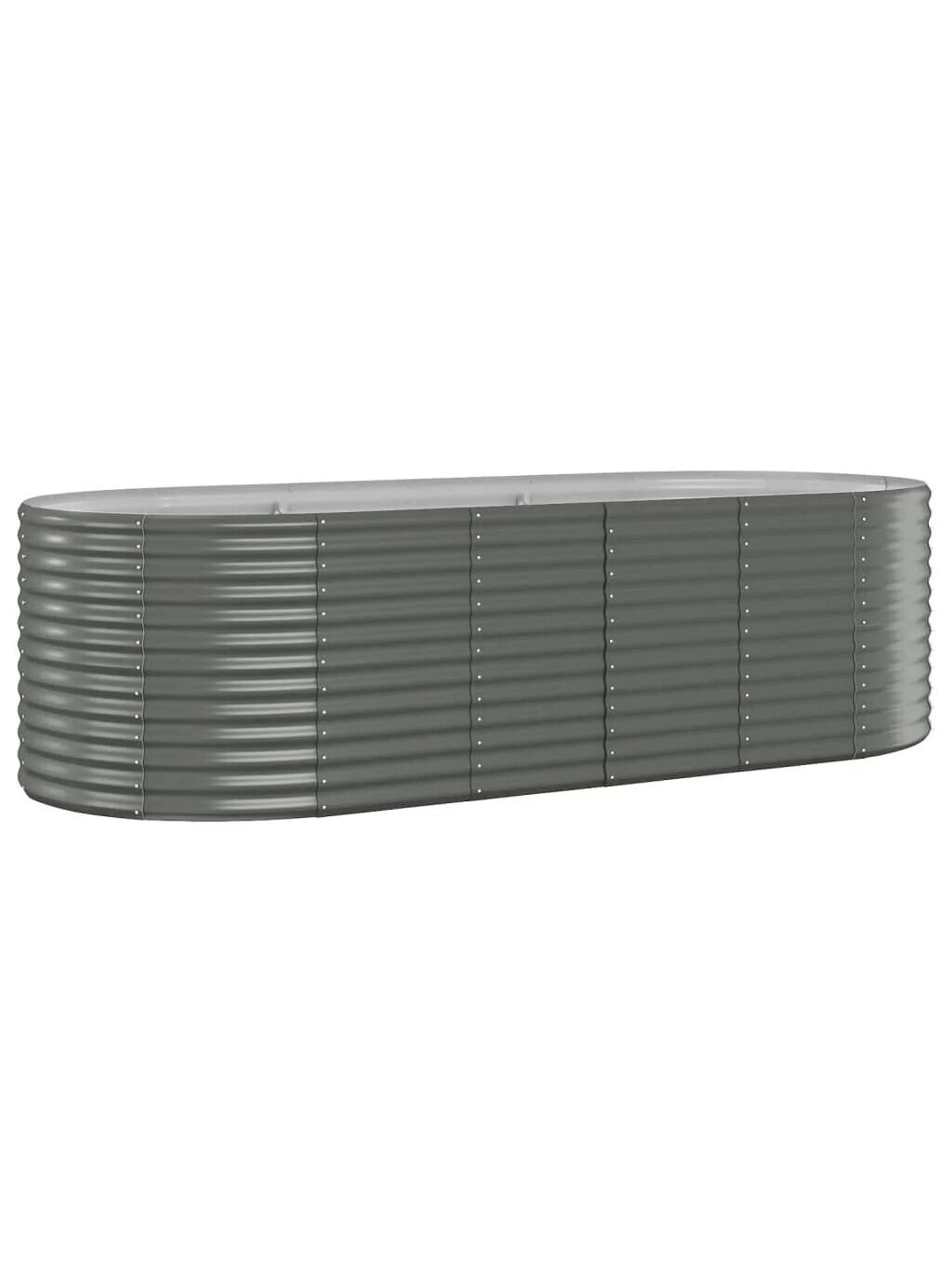 Tall garden bed, grey, 249x100x68 cm, galvanized steel 1