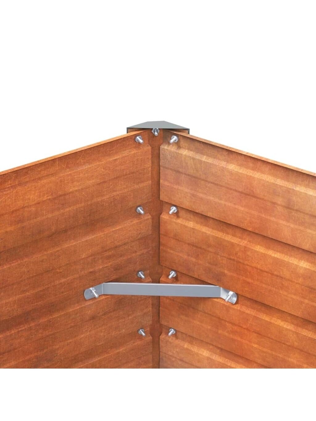 Kõrge aiapeenar, rooste, 100x40x77 cm, Corten teras 5