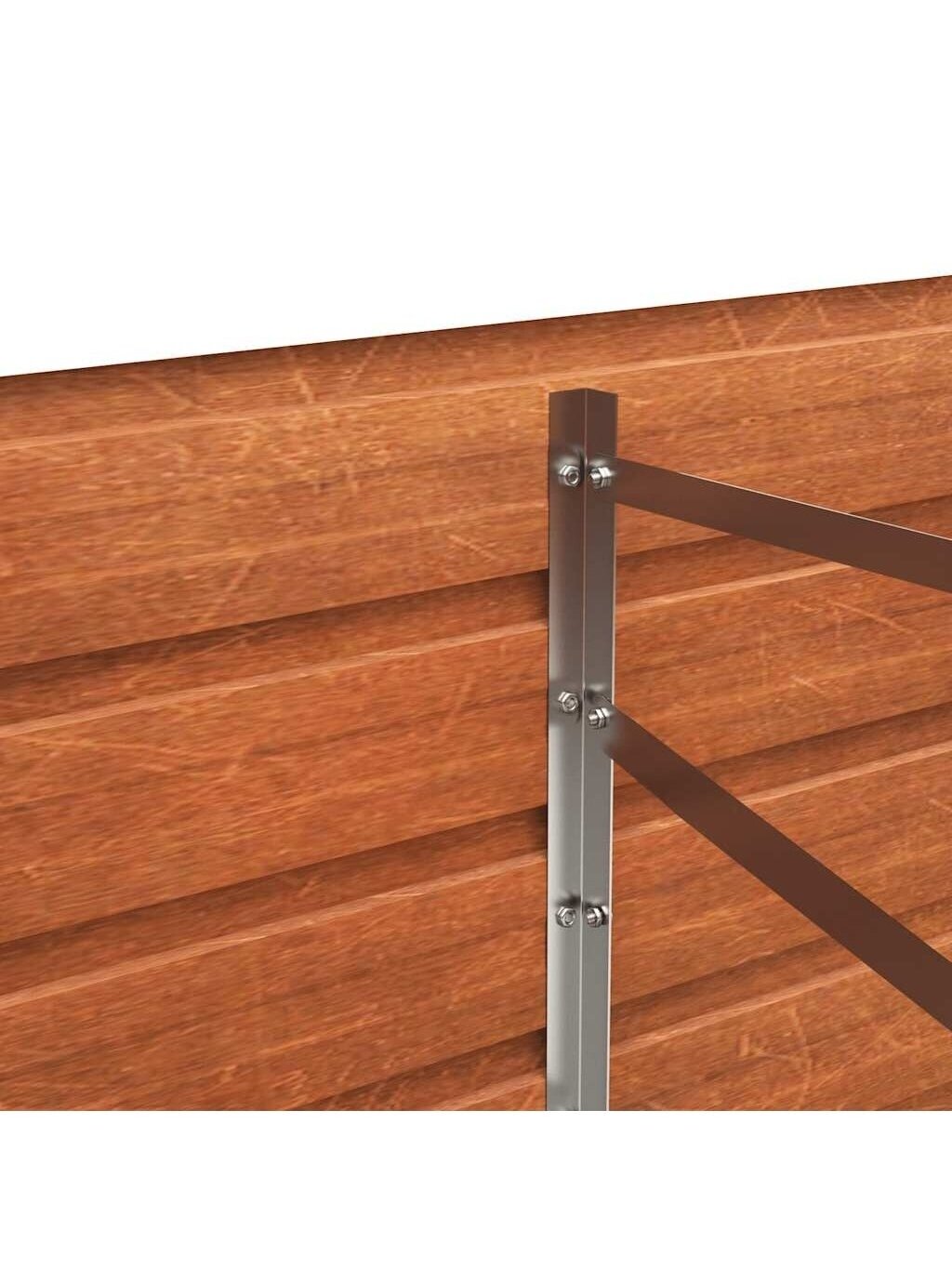 Kõrge aiapeenar, roostetav, 160x40x77 cm, Corten teras 5