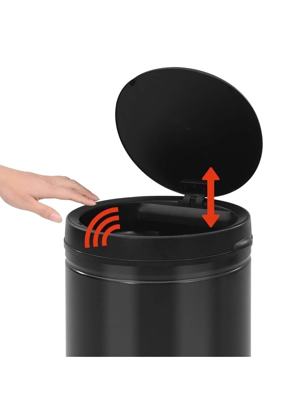 Automatinė šiukšliadėžė su jutikliu, juoda, plienas, 80l 4