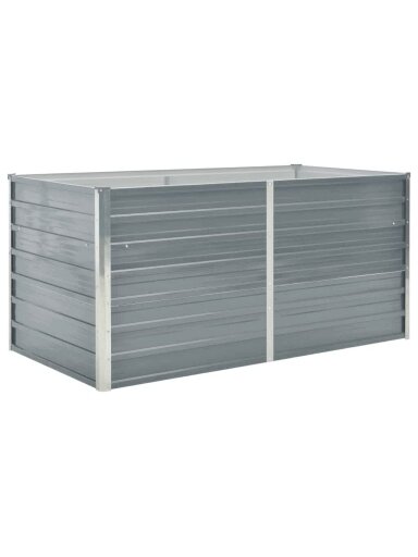 Raised Garden Bed, 160 × 80 × 77 cm, Galvanized Steel, Grey