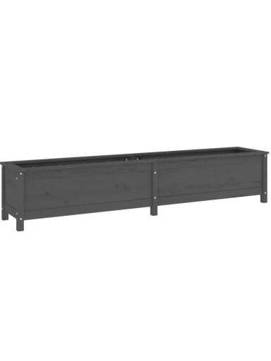 Raised garden bed, grey, 199.5 × 40 × 39 cm, solid pine wood