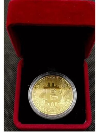 Pozłacany zestaw upominkowy „Bitcoin“ – artystyczny kolekcjonerski souvenir
