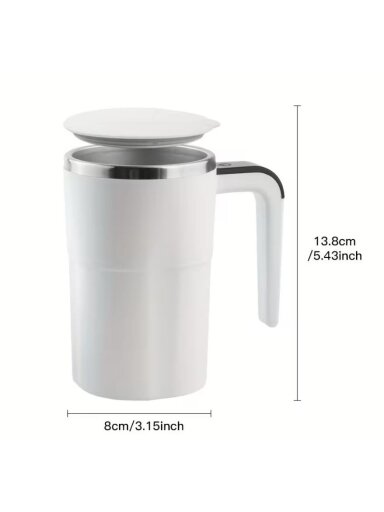 Automatic self-stirring coffee mug with temperature display