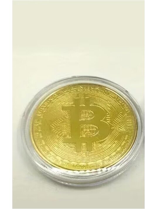 Pozłacany zestaw upominkowy „Bitcoin“ – artystyczny kolekcjonerski souvenir 3