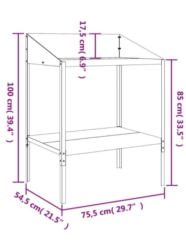 Taimede alus, antratsiit, 75,5 × 54,5 × 100 cm, teras 6