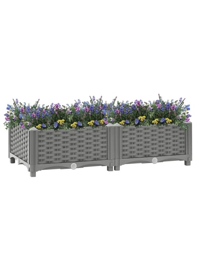 High planter box, 80 × 40 × 23 cm, polypropylene