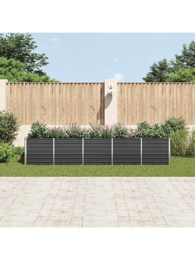 Tall garden bed, anthracite, 400x80x77 cm, steel 1 Tall garden bed, anthracite, 400x80x77 cm, steel 1