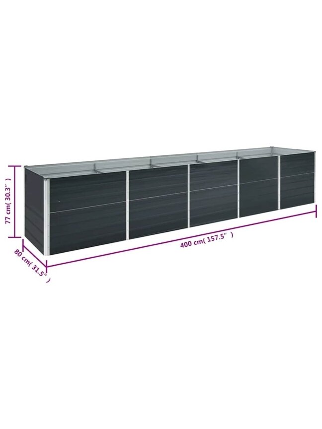 Tall garden bed, anthracite, 400x80x77 cm, steel 7 Tall garden bed, anthracite, 400x80x77 cm, steel 7