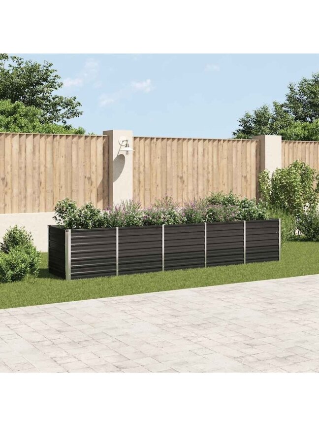 Tall garden bed, anthracite, 400x80x77 cm, steel Tall garden bed, anthracite, 400x80x77 cm, steel