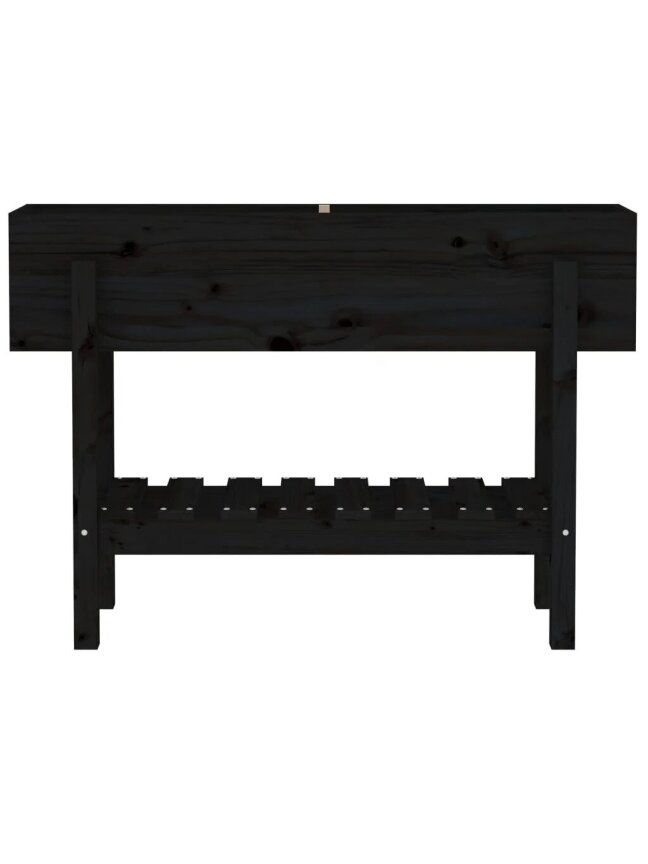 Tall garden bed, black, 101 × 30 × 69 cm, solid pine 3
