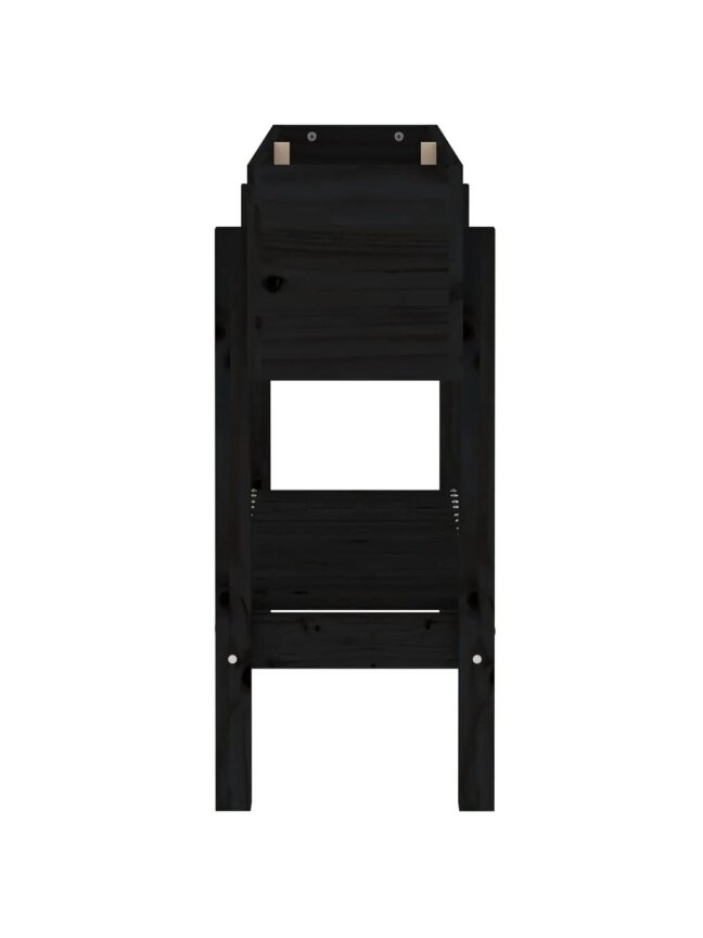 Tall garden bed, black, 101 × 30 × 69 cm, solid pine 4