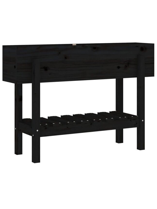Tall garden bed, black, 101 × 30 × 69 cm, solid pine 5