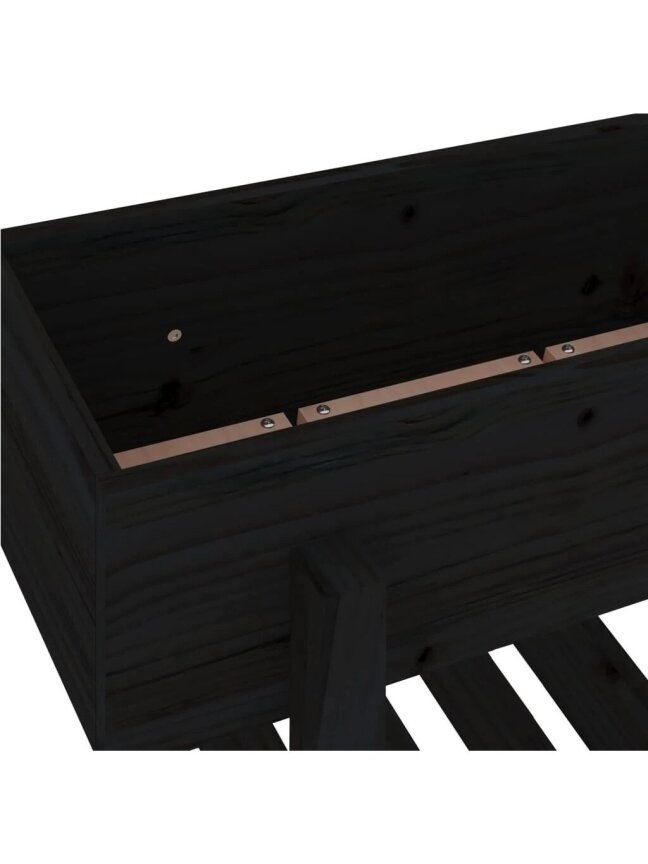Tall garden bed, black, 101 × 30 × 69 cm, solid pine 6