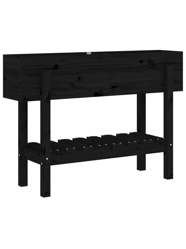 Tall garden bed, black, 101 × 30 × 69 cm, solid pine 2