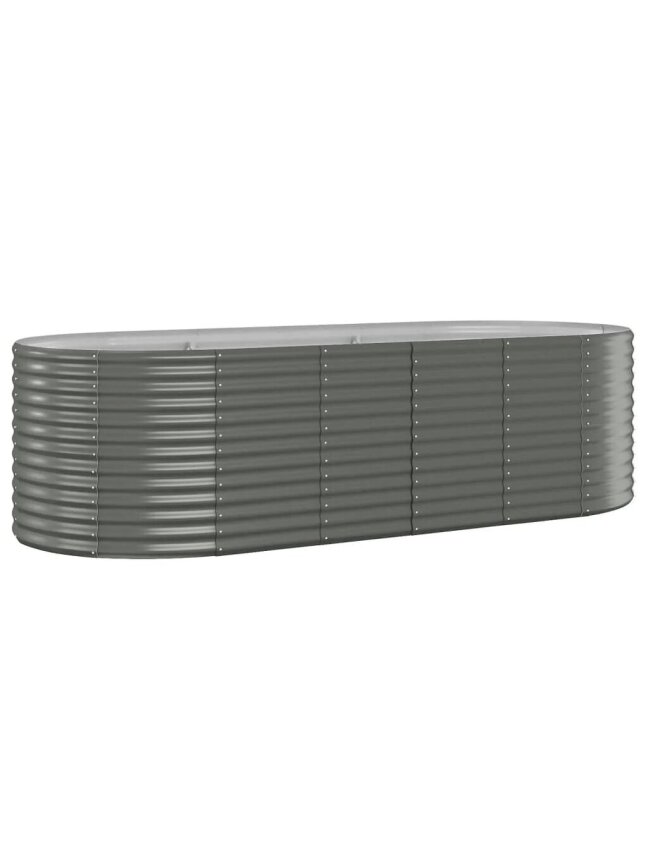 Tall garden bed, grey, 249x100x68 cm, galvanized steel 1