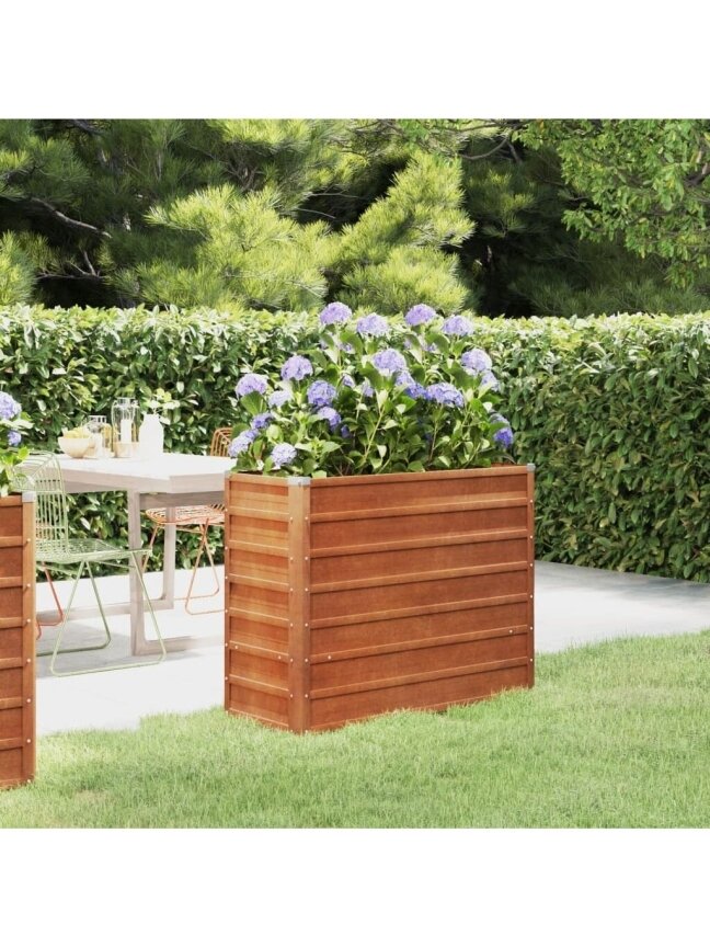Kõrge aiapeenar, rooste, 100x40x77 cm, Corten teras