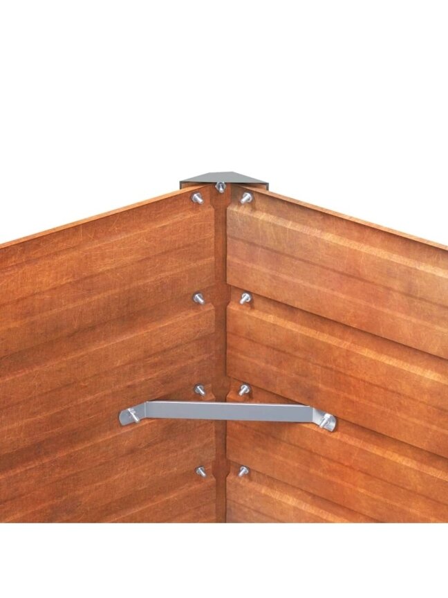Kõrge aiapeenar, rooste, 100x40x77 cm, Corten teras 5
