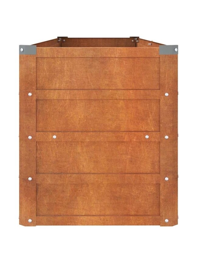 Высокая грядка, цвет ржавчины, 160x40x45 см, сталь Corten 4