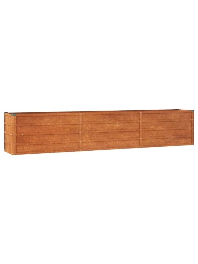 Aukštas sodo lovelis, rūdžių, 240x40x45cm, Corten plienas 2