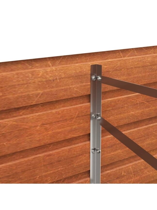 Kõrge aiapeenar, roostekarva, 240x40x77 cm, Corten-teras 5