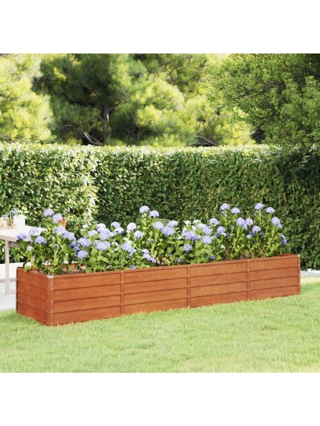 Tall garden bed, rust-colored, 320x80x45 cm, Corten steel Tall garden bed, rust-colored, 320x80x45 cm, Corten steel