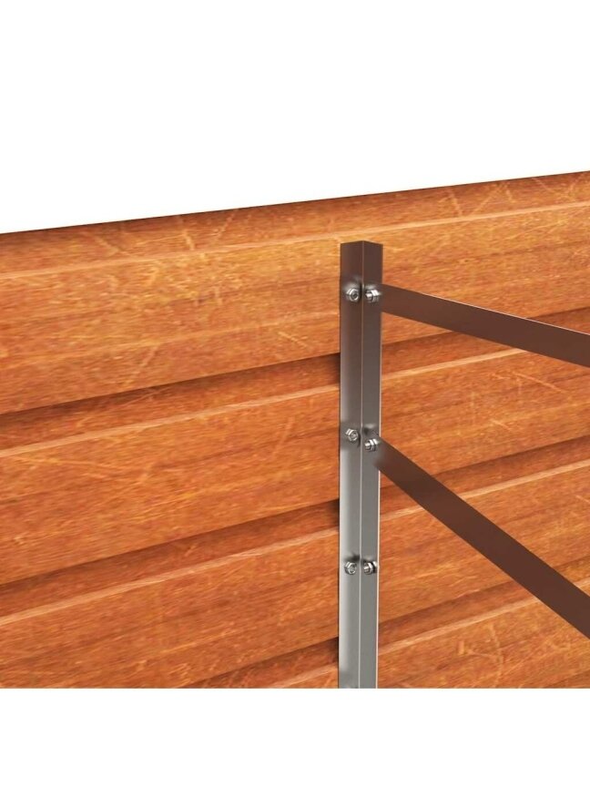 Augsta dārza dobe, rūsas krāsa, 320x80x45 cm, Corten tērauds 6