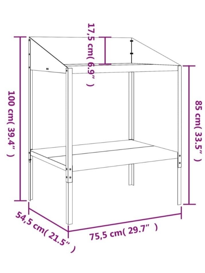 Taimede alus, antratsiit, 75,5 × 54,5 × 100 cm, teras 6