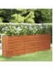 Tall garden bed, rust-colored, 240x40x77 cm, Corten steel