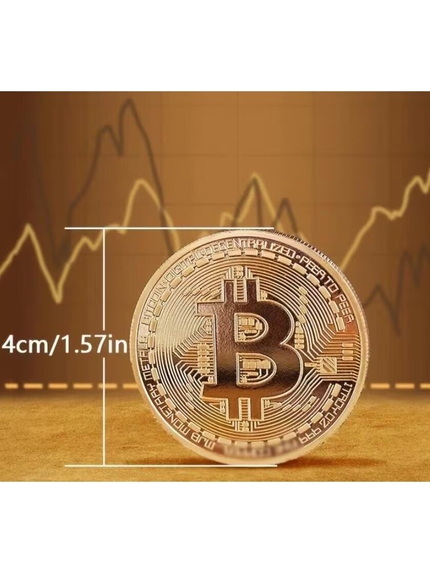 Pozłacany zestaw upominkowy „Bitcoin“ – artystyczny kolekcjonerski souvenir 4